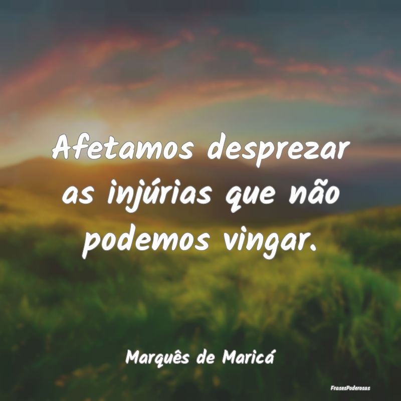 Afetamos desprezar as injúrias que não podemos v...