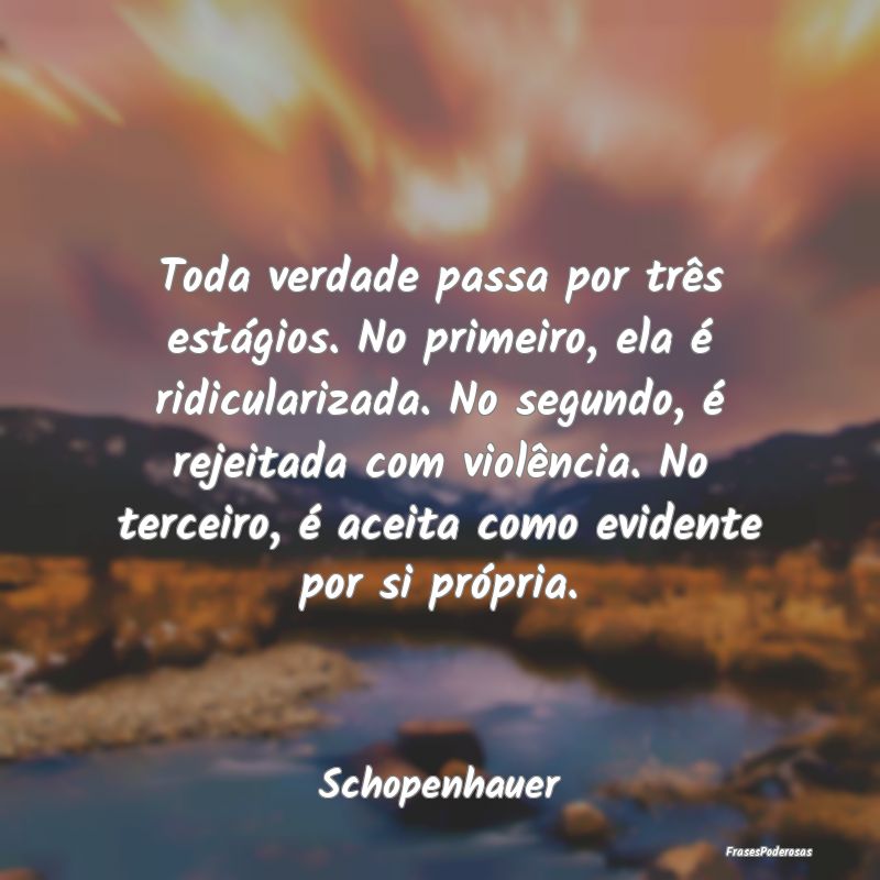 Toda verdade passa por três estágios. No primeir...