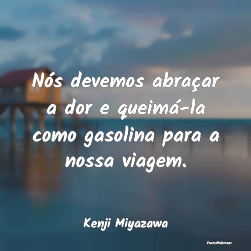 Nós devemos abraçar a dor e queimá-la como gaso...