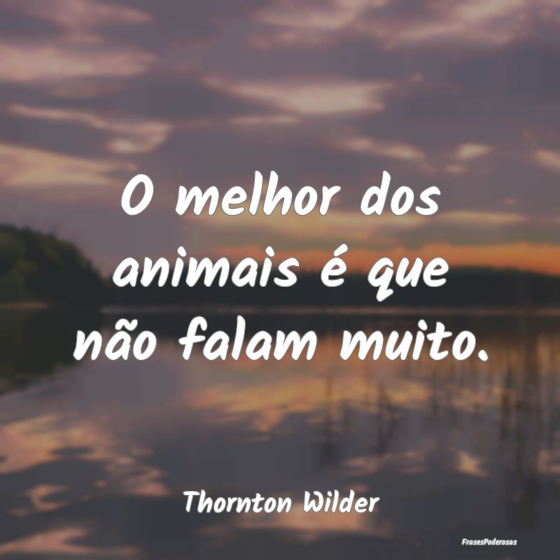 O melhor dos animais é que não falam muito....