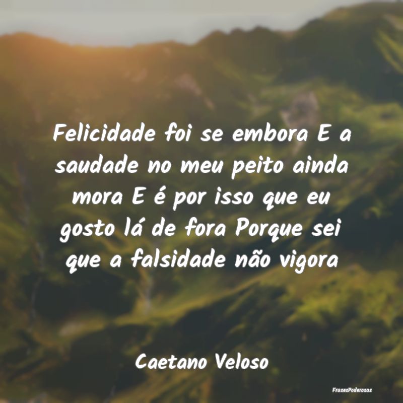 Felicidade foi se embora E a saudade no meu peito ... Felicidade foi se embora E a saudade no meu peito ...