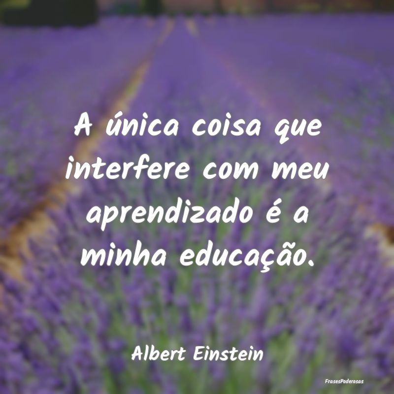 A única coisa que interfere com meu aprendizado ...