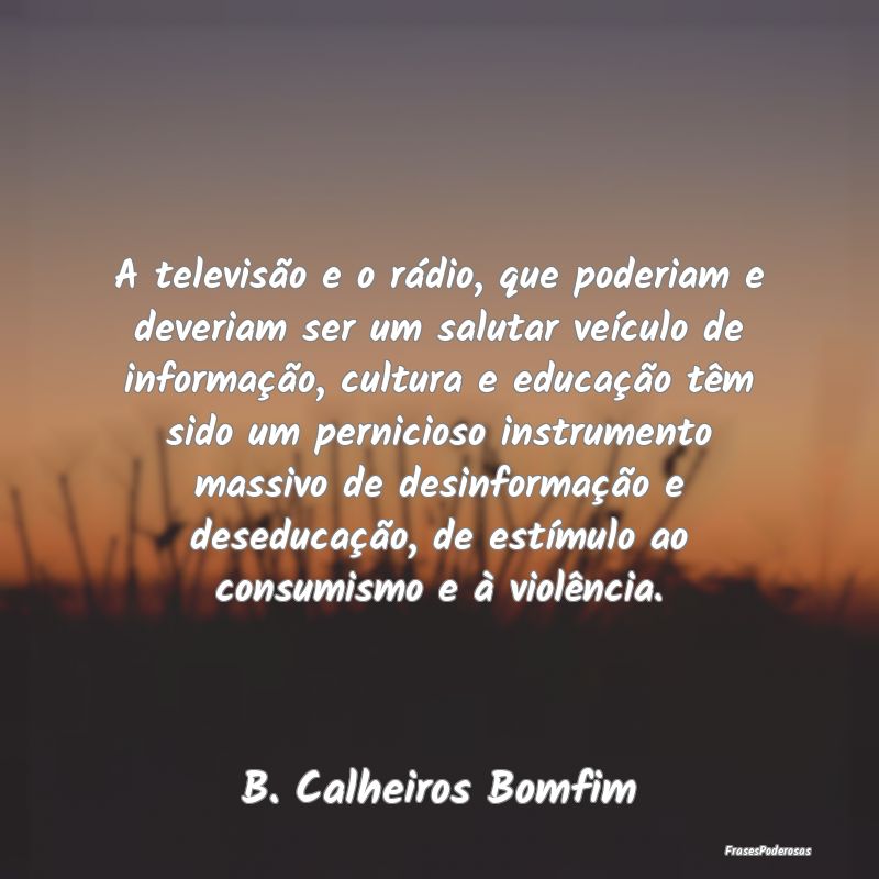 A televisão e o rádio, que poderiam e deveriam s...