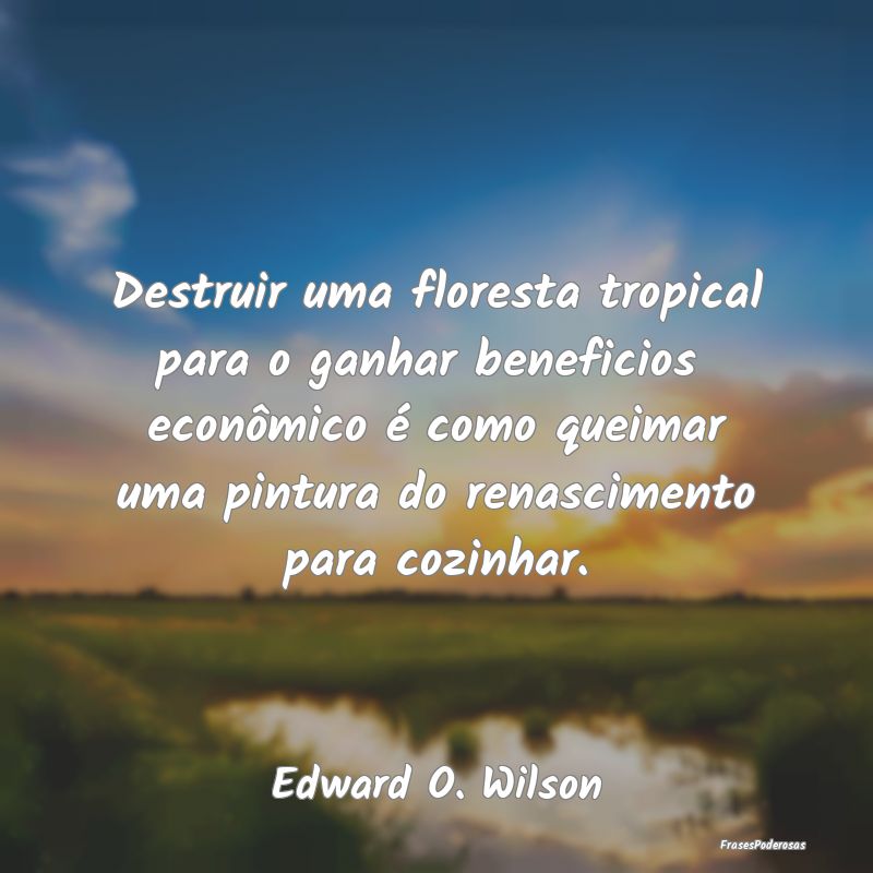 Destruir uma floresta tropical para o ganhar benef...