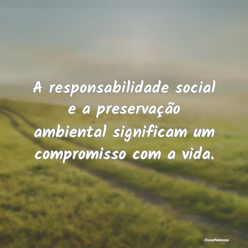 A responsabilidade social e a preservação ambien...