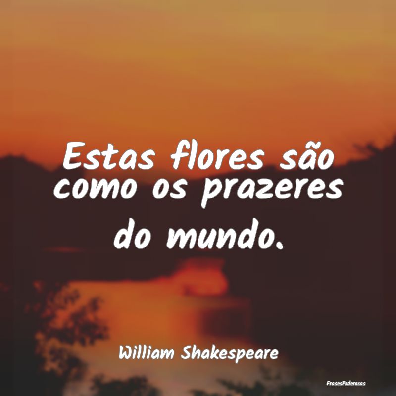 Estas flores são como os prazeres do mundo....