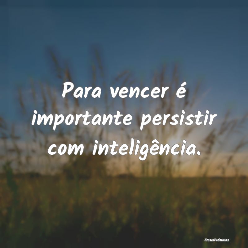 Para vencer é importante persistir com inteligên...