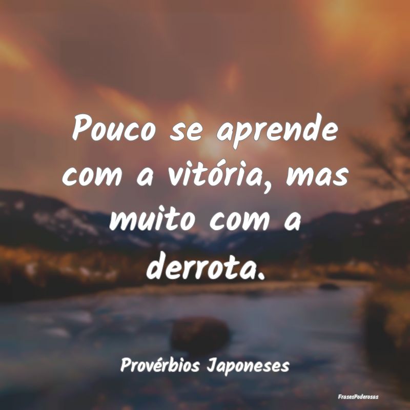 Pouco se aprende com a vitória, mas muito com a d...