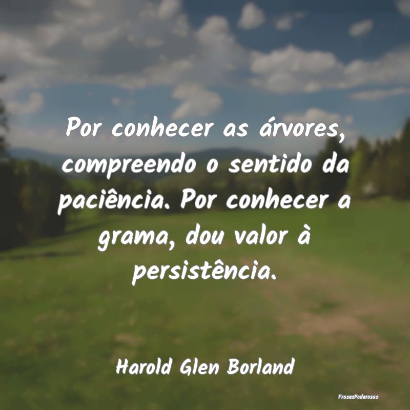 Por conhecer as árvores, compreendo o sentido da ... Por conhecer as árvores, compreendo o sentido da ...