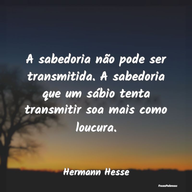 A sabedoria não pode ser transmitida. A sabedoria... A sabedoria não pode ser transmitida. A sabedoria...