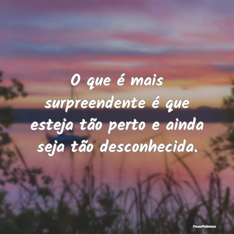 O que é mais surpreendente é que esteja tão per...