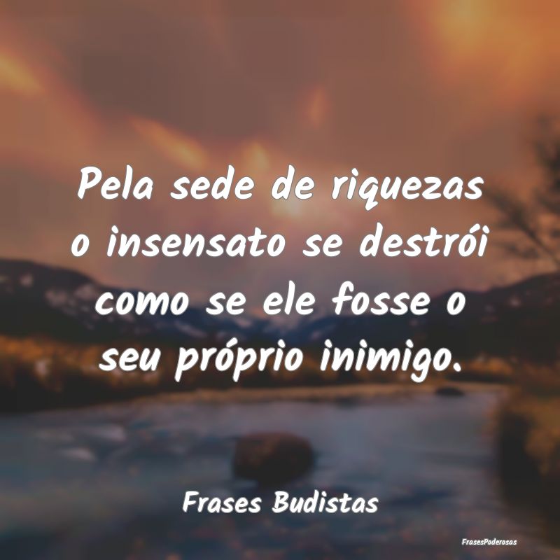 Pela sede de riquezas o insensato se destrói como...