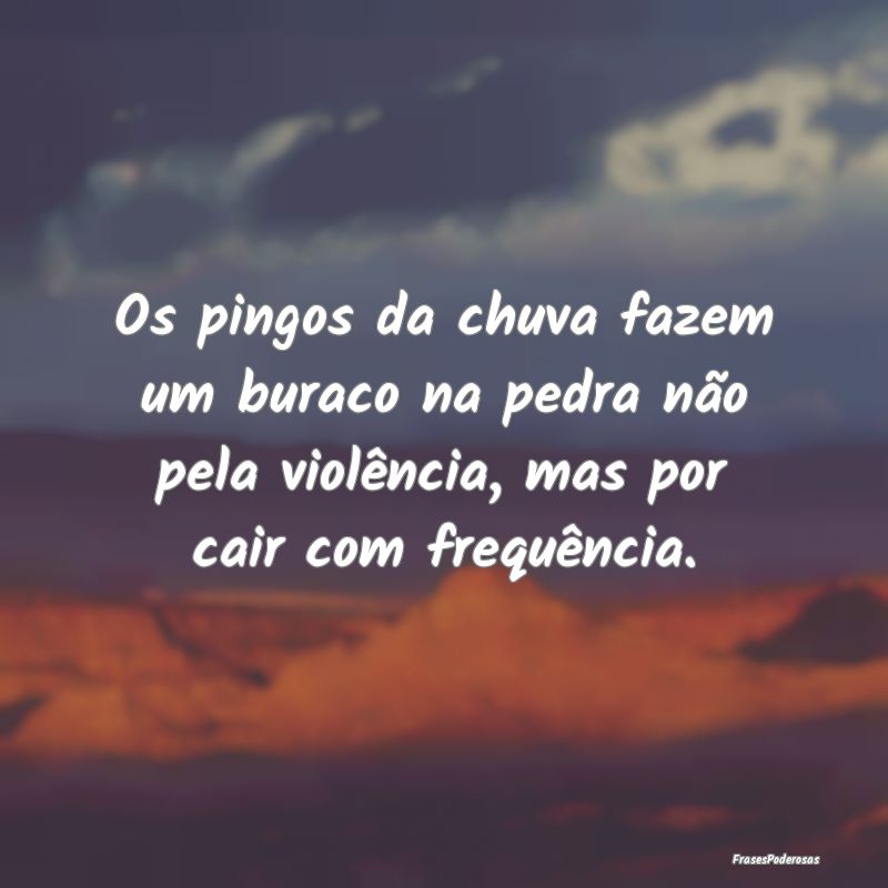 Os pingos da chuva fazem um buraco na pedra não p... Os pingos da chuva fazem um buraco na pedra não p...