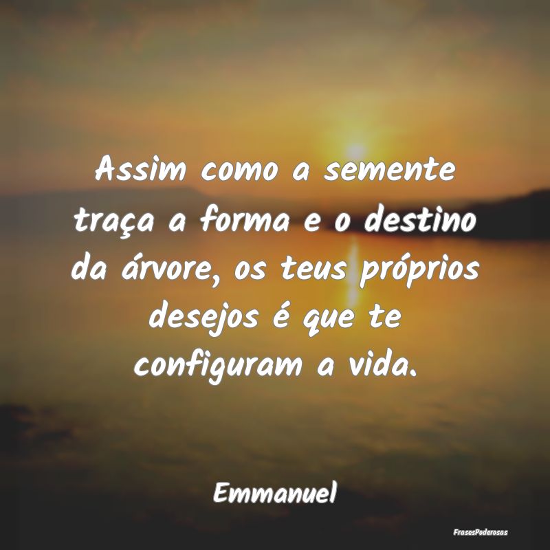 Assim como a semente traça a forma e o destino da... Assim como a semente traça a forma e o destino da...