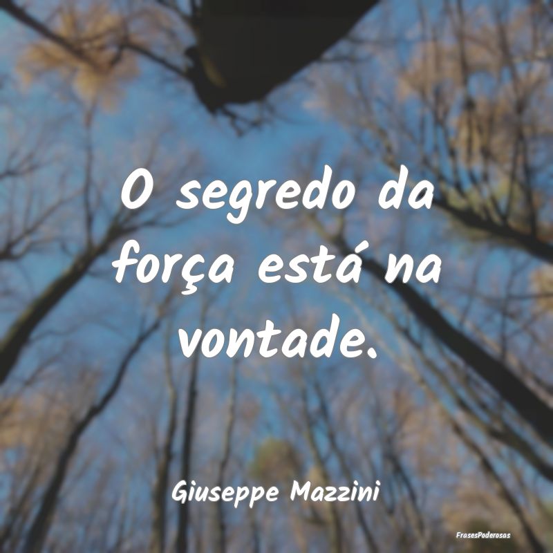 O segredo da força está na vontade....