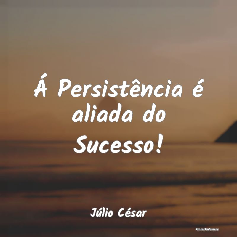 Á Persistência é aliada do Sucesso!...