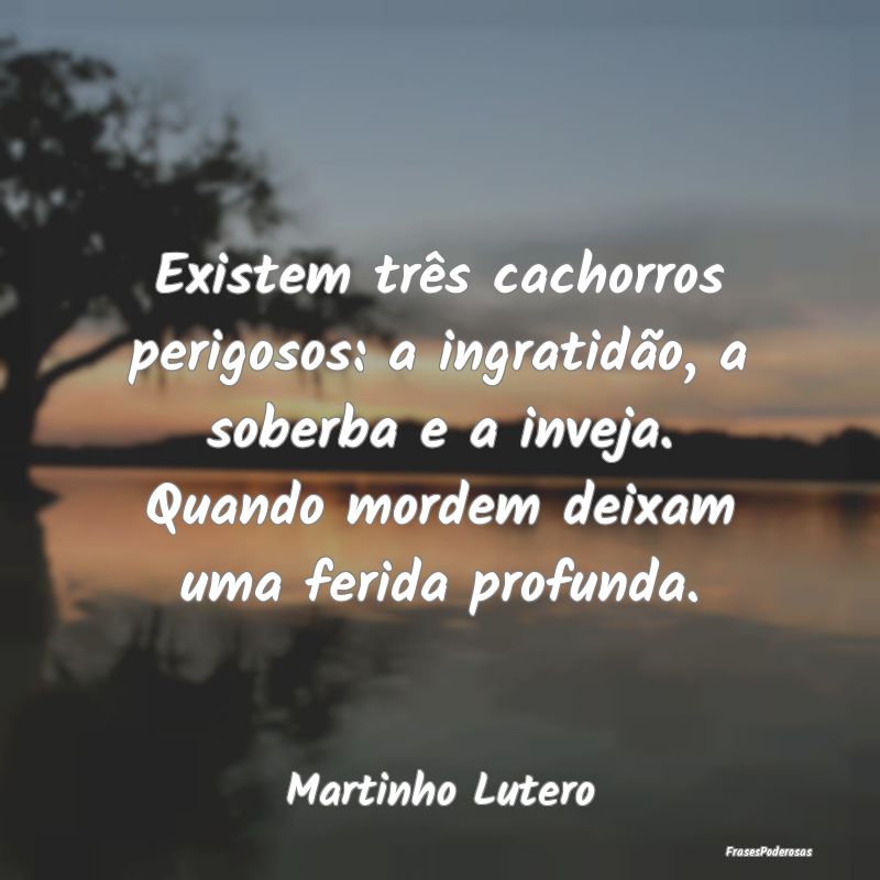 Existem três cachorros perigosos: a ingratidão, ... Existem três cachorros perigosos: a ingratidão, ...