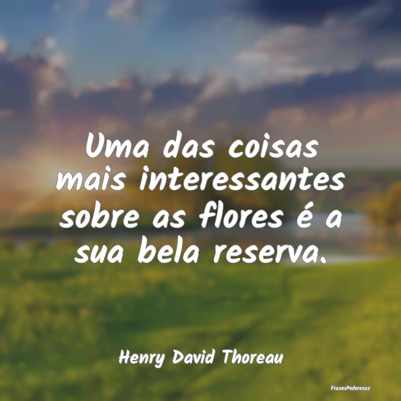 Uma das coisas mais interessantes sobre as flores ...