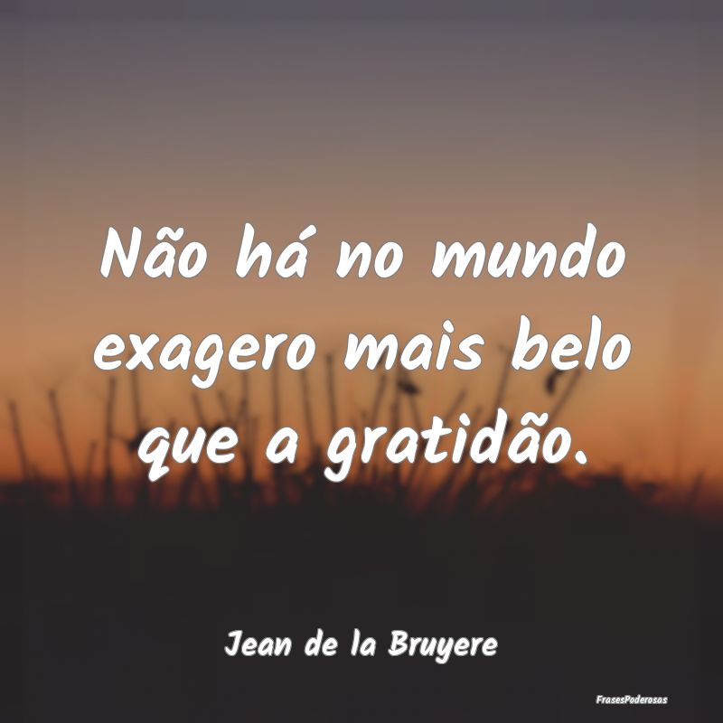 Não há no mundo exagero mais belo que a gratidã...