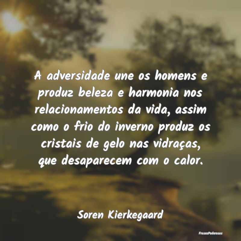 A adversidade une os homens e produz beleza e harm... A adversidade une os homens e produz beleza e harm...