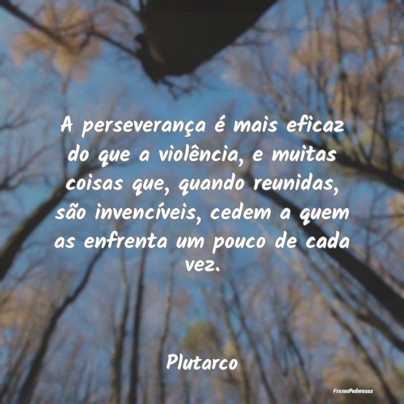 A perseverança é mais eficaz do que a violência... A perseverança é mais eficaz do que a violência...