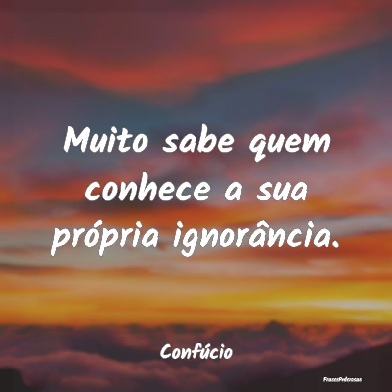 Muito sabe quem conhece a sua própria ignorância...