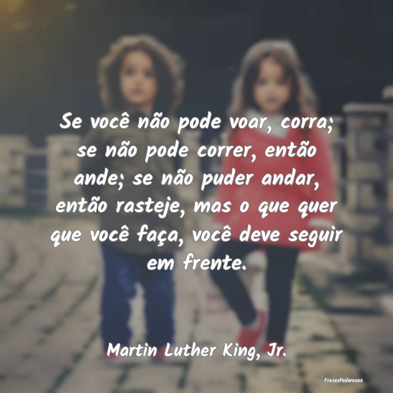 Se você não pode voar, corra; se não pode corre... Se você não pode voar, corra; se não pode corre...