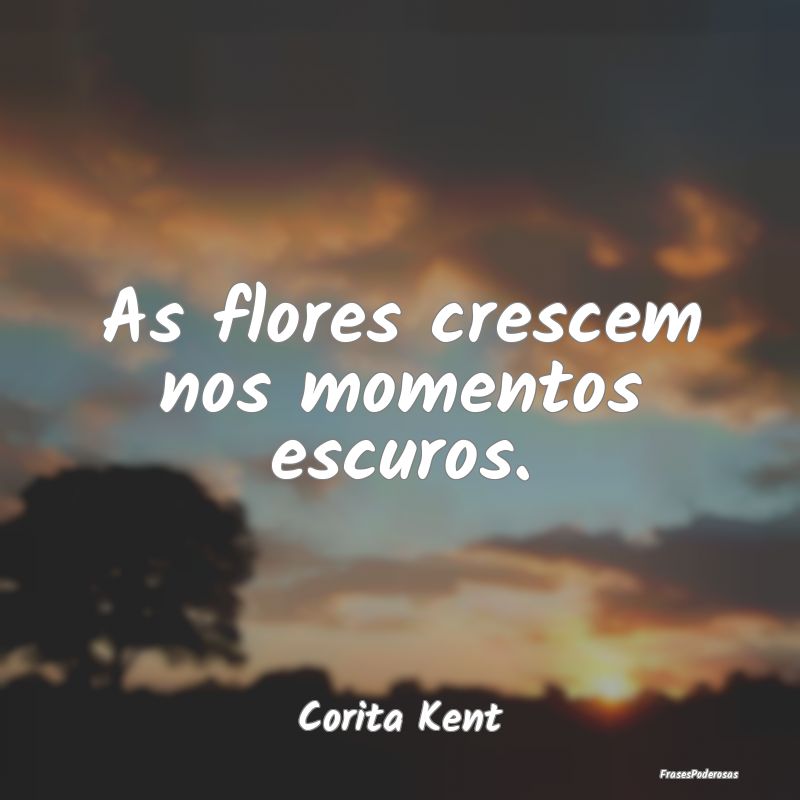 As flores crescem nos momentos escuros....