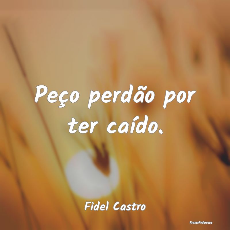 Peço perdão por ter caído....